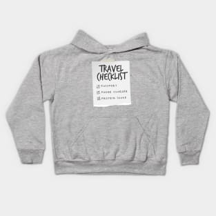 Travel Checklist - Funny Gym & Protein Essentials Kids Hoodie